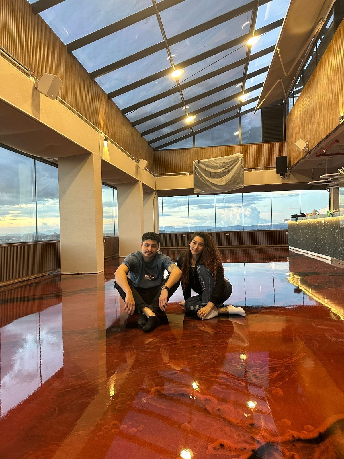 Aplicación de piso con diseño personalizado